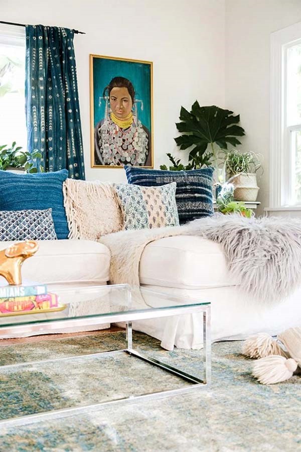 This is an image of a boho style interior 