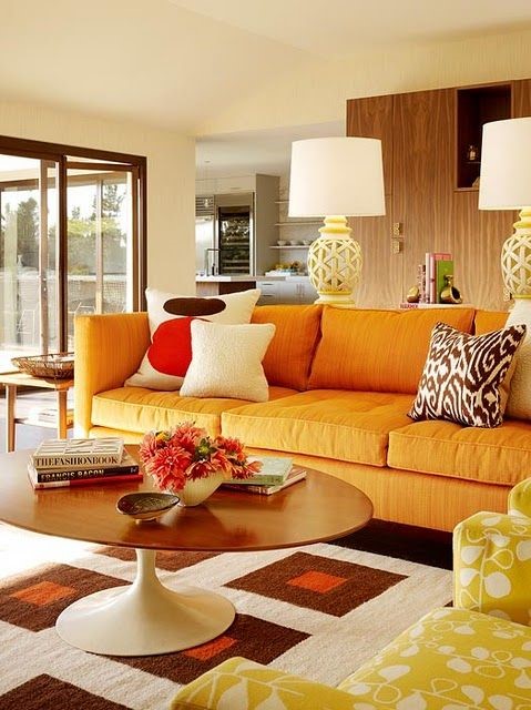 This is an image of a seventies style living room 